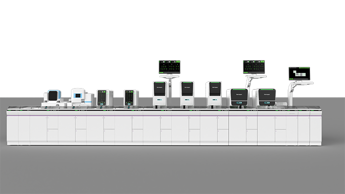 Automatic blood analysis line