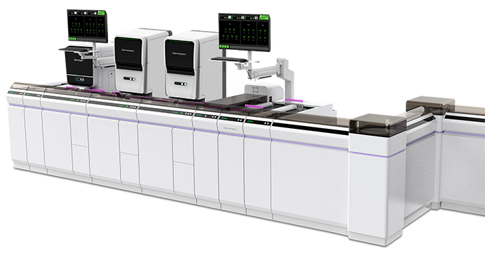 Automatic blood analysis line