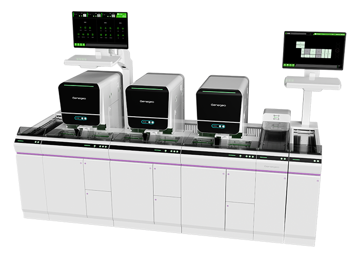 Automatic blood analysis line